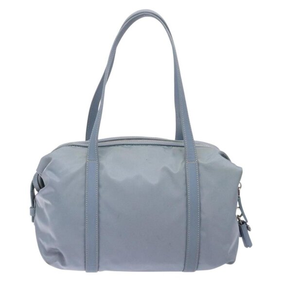 PRADA Tote Bag Nylon Light Blue Silver Auth - Picture 3 of 16